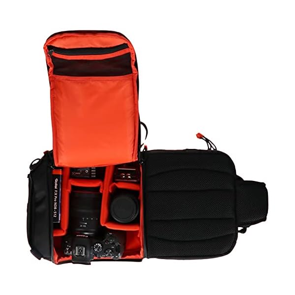 Rollei Fotoliner Ocean Slingbag: Crosspack-Kamerarucksack aus 45 PET-Flaschen, für die kleine Foto-Ausrüstung, inkl. Regenschutz, schwarz – Bild 6