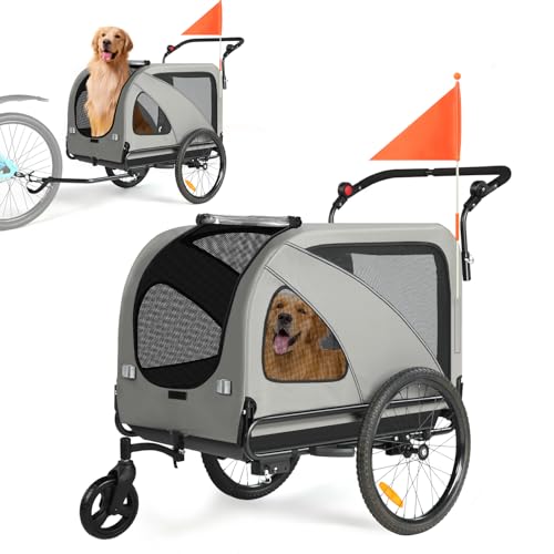 Sepnine Dog Bike Trailer and Stroller (Supports 110 lbs)