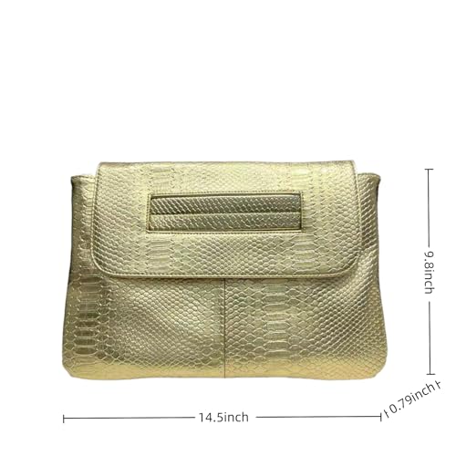 Image of Women Classic Crocodile Pattern Faux Leather Clutch Purse Oversized Female Shoulder Bag Messenger Handbag