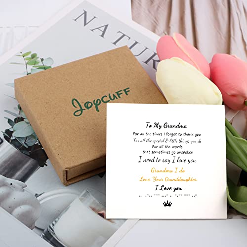 Joycuff To My Grandma Bracelets For Women Morse Code Bracelets I Love You Unique Grandma Gifts For Birthday Mother's Day Thanksgiving Day Christmas Wrap Strand String Wood Bracelet #TOP6