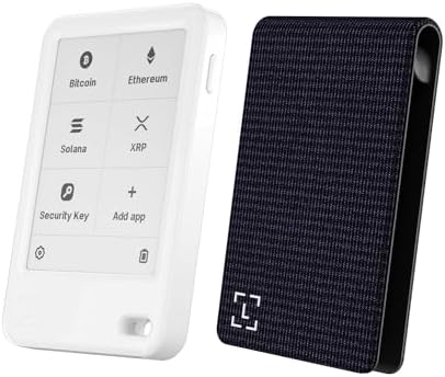 Bundle Ledger Nano Gen5 Glacier White & Magnet Folio Party Aubergine - Entry-Level Crypto Touchscreen Signer with Protection