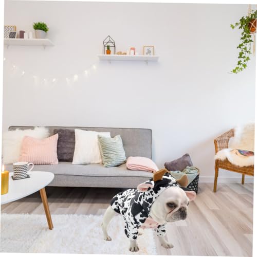 Disfraz para perros patrón vaca talla S invierno miniatura 3