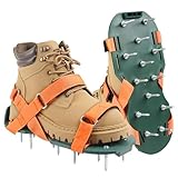 Lawn Aerator Shoes for Grass, Lawn Aeration Shoes with Adjustable Hook Loop Straps and Heavy Duty Spike, Soil Aerator Tool for Aerating Patio Yard Garden