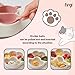Firgi MEOW Dry Rose Divided Silicone Toddler Suction Plates Non-Slip Silicon Plate for Baby Led Weaning Supplies BPA Free Travel Non-Toxic Kids Tray with Suction