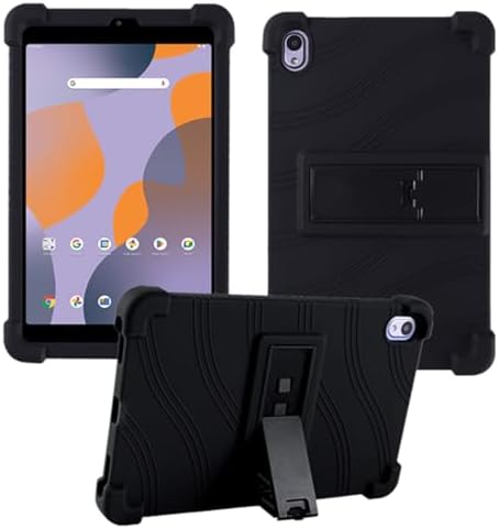 Case for Walmart Onn 8 inch Tablet 2024 Model (100135923), Kids Friendly Soft Silicone Adjustable Stand Cover for Onn 8 inch Gen 4 2024 Tablet Case (Black)