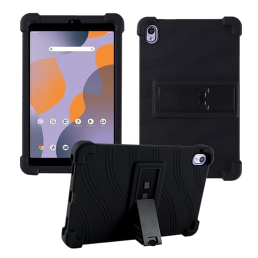 HminSen Case for Walmart Onn 8 inch Tablet 2024 Model (100135923), Kids Friendly Soft Silicone Adjustable Stand Cover for Onn 8 inch Gen 4 2024 Tablet Case (Black)