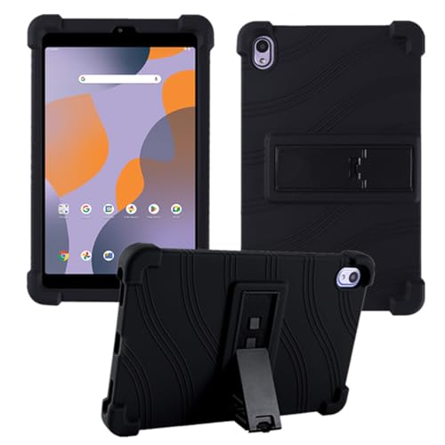 HminSen Case for Walmart Onn 8 inch Tablet 2024 Model (100135923) Kids Friendly Soft Silicone Adjustable Stand Cover for Onn 8 inch Gen 4 2024 Tablet Case (Black)