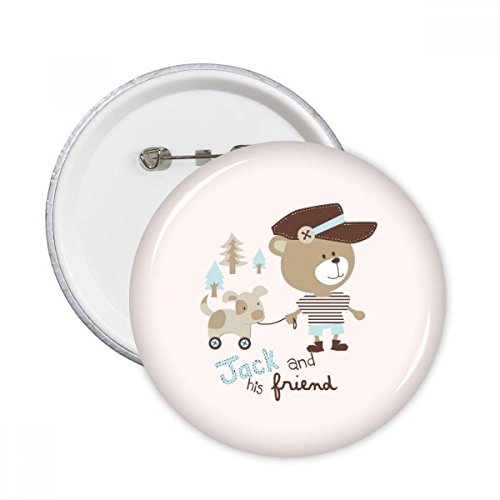Badge bouton ours rose cadeau mignon lot de 5 pièces multicolores