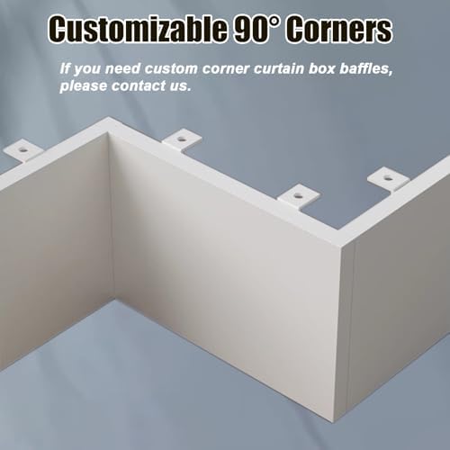 Custom Blackout Curtain Pelmet Panel - Detachable Cassette Box for Bedroom & Balcony, 3.4m/11.2ft Wall Mount Track Cover - Sleek Design for Light Blocking