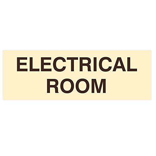All Quality Basic Electrical Room Door/Wall Sign | Durable Construction | Building Safety - Ivory/Dark Brown - Medium (1 Pack)