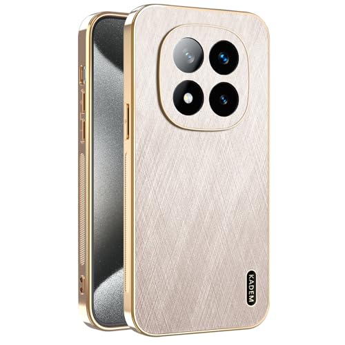 Kainevy Phone Case for Xiaomi Redmi Note 15 Pro Plus 5G Silicone Leather Slim Cover Women Men, Cute Aesthetic for Xiaomi Redmi Note 15 Pro Plus Case Shockproof Soft Bumper & Anti-Scratch Back (Gold)