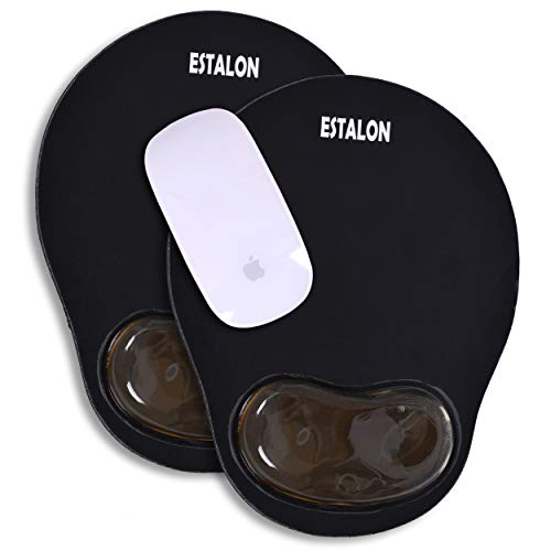 Ergonomic Wrist Support Mouse Pad with Gel with Wrist Rest, Comfortable Computer Mouse Pad for Laptop, Pain Relief Mousepad with Non-Slip PU Base for Office & Home, 10 x 8 inches (Black)