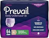 Prevail Maximum Absorbency Incontinence Underwear for Women, Extra Large, 16 Count (Pack of 4)