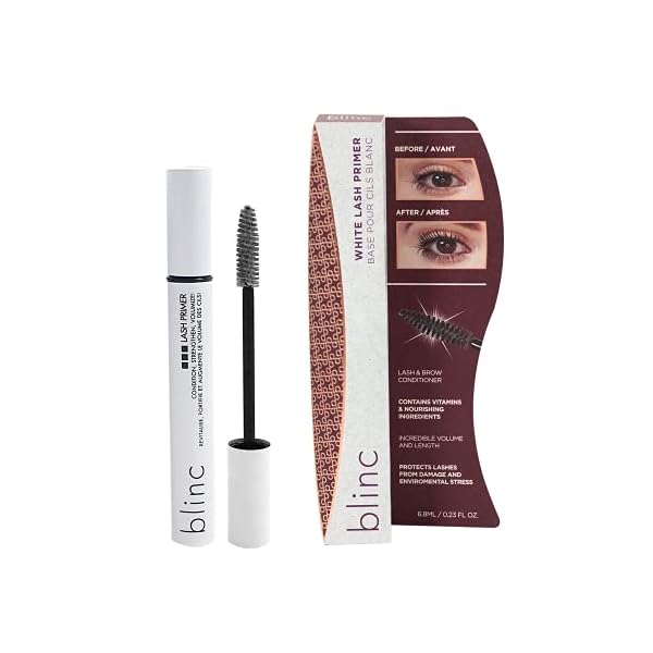 Blinc White Lash Primer, Lash Boosting Conditioning Eyelash Primer Mascara with Vitamin E and Growth Promotion Peptides, Volumizing and Lengthening White Mascara Primer, 6.8mL / 0.23 Fl. Oz