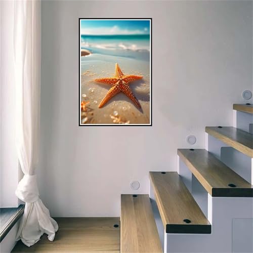Kit Complet Diamant Painting Plage de Sable Grand Format 60x80cm pour Décoration Maison