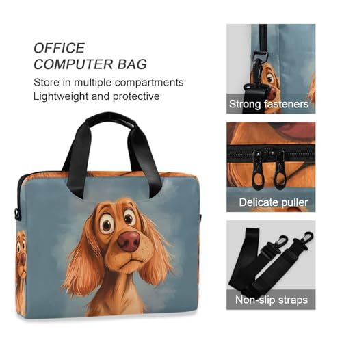 Funda para portátiles 15.6 pulgadas con asa y correa marrón miniatura 6