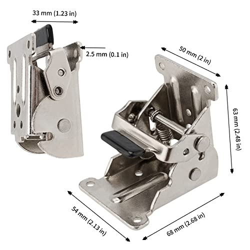 PINGEUI 8 PCS Foldable Support Bracket for Wall Shelf, Table, and Folding Workbench, 500 Lbs Max Loading Capacity, Silve