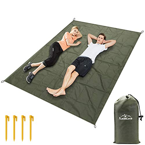 Likorlove Outdoor Picnic Waterproof Blanket 80"x60" / 94"x79", Compact Lightweight Foldable Sand Proof
