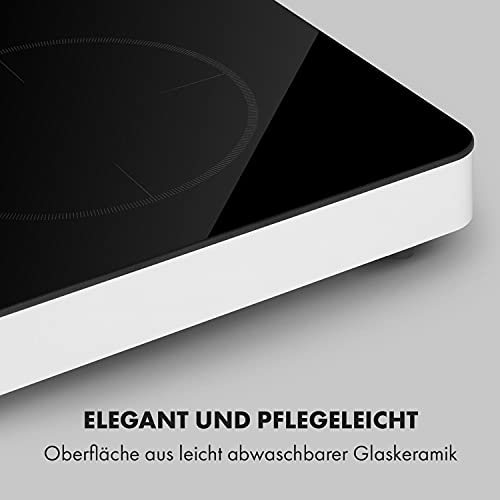 Klarstein Futurechef - Piano Cottura A Induzione Doppio, Potenza: 3000 Watt, 2 Zone, Manopola, Schermo Led, 10 Livelli Di Potenza, Timer, Portatile, Vetroceramica, Nero - 7