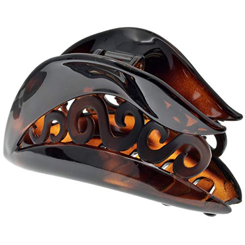 Camila Paris CP2144 French Hair Clip for Women for Thick Hair and Long Curly Wavy Hair, Tortoise Shell, Girls Hair Claw Clips Hair Accessories for Women, Strong Hold No Slip Grip, Made in France