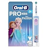 Oral-B Pro Kids Frozen Elektrische Zahnbürste, Electric Toothbrush für Kinder ab 3 Jahren, inklusive Sensitiv+ Modus für Zahnpflege, extra weiche Borsten, 1 Aufsteckbürste, 4 Sticker, blau, lila