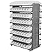 Akro- Mils 12" Deep Double-Sided Shelf Bin, ShelfMax, Indicator, System Bin, AkroDrawer Pick Rack Systems - 24" D x 36" W x 60" H, 16 Shelves w/ 30120YELLO Shelf Bins