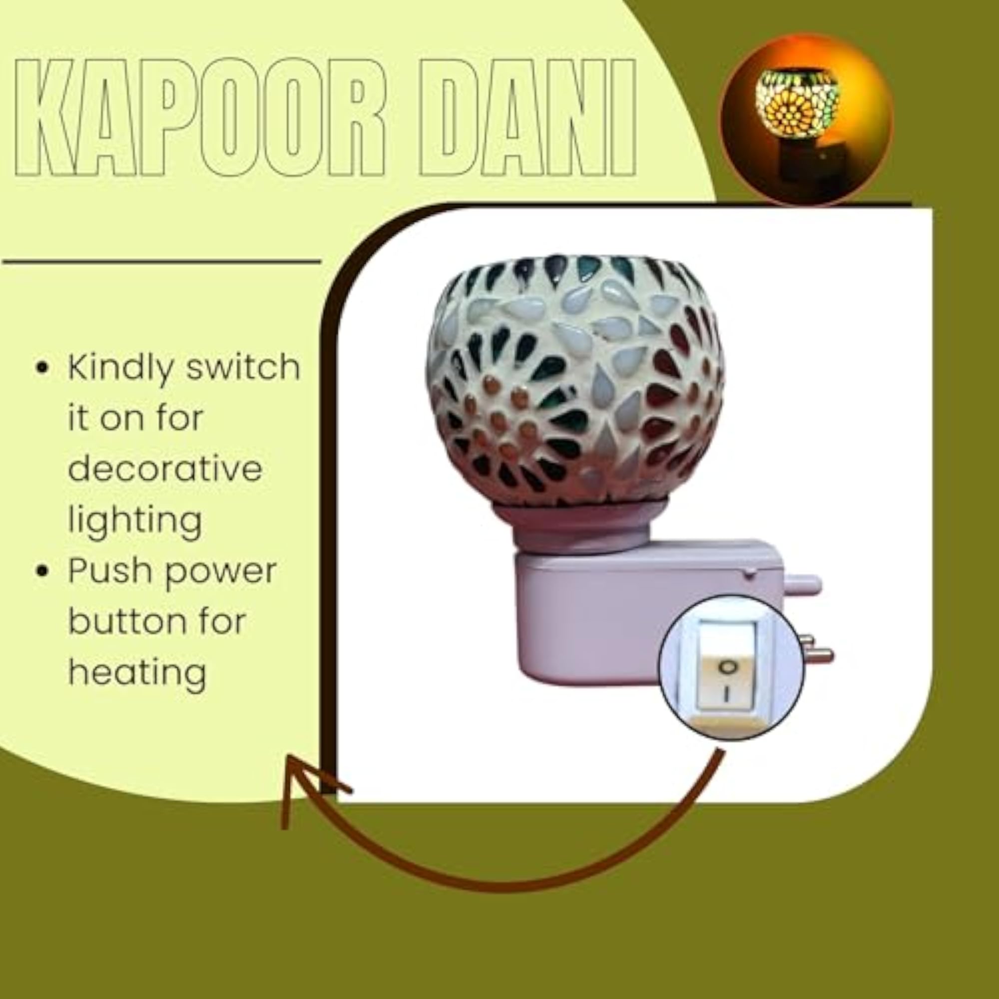 Ceramic Aroma Camphor Diffuser Burner, Electric