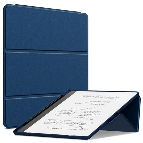 All-New Kindle Scribe Case (10.2", 2024/2022 Released), Sanyetral Premium PU Leather Dual Angle Trifold Stand Cover with Pen Holder and Auto Sleep/Wake Function, Not for TCL Remarkable -Dark Blue