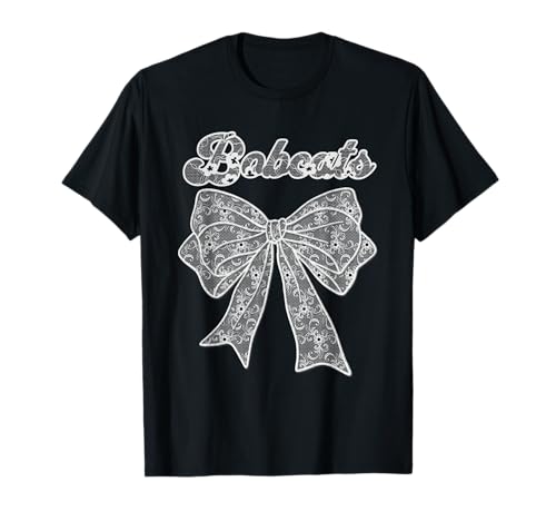 Bobcats Coquette Aesthetic Girly Team Mascot Lace Bow Women T-Shirt
