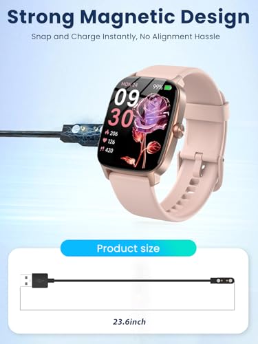 2 cables de carga para reloj inteligente KIBFLE TGW01 USB-C negro duradero 3