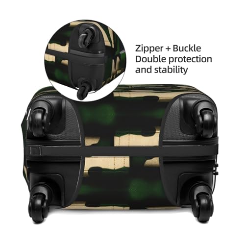 Green Army Digital Camouflage Print Luggage Suitcase Cover Protector Luggage Washable Covers With Concealed Zipper4