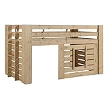 Matière : Pin Paris Prix Lit Combiné Compact Enfant Oliver 90x200cm Chêne