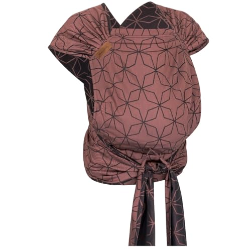 Hoppediz Hop-Tye Advanced - 4-in-1 Babytrage für Neugeborene ab Geburt - Halfbuckle Tragehilfe mit Tuchträgern - mitwachsend bis 20 kg - Design Malmö rose