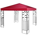 Tangkula 10'x10' Canopy Cover Outdoor Patio Gazebo Replacement Top Cover Wedding Party Event Tent Cover Heavy Duty Durable Waterproof Sun Snow Rain Shelter 1-Tier or 2-Tier 3 Color (1-Tier, Wine)