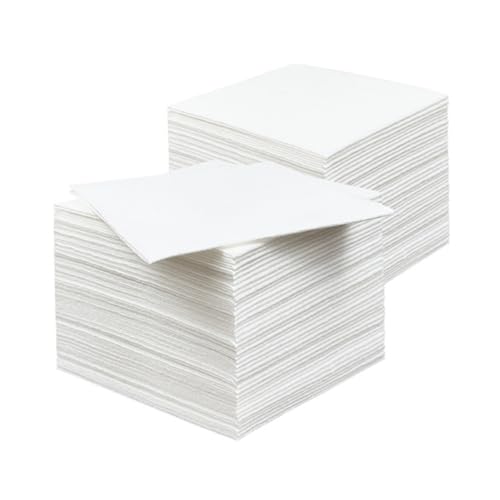 KLEENDOL Linen-Feel Napkins,Cocktail Disposable Napkins,Strong Serviettes Napkin,Elegant White Paper Napkins for Christmas,Parties,Halloween,Thanksgiving,20x20cm Unfolded,100 Count,White
