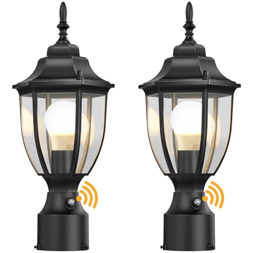 Lamomo Outdoor Post Lights (2 Pack) Dusk-to-Dawn Lamp Post