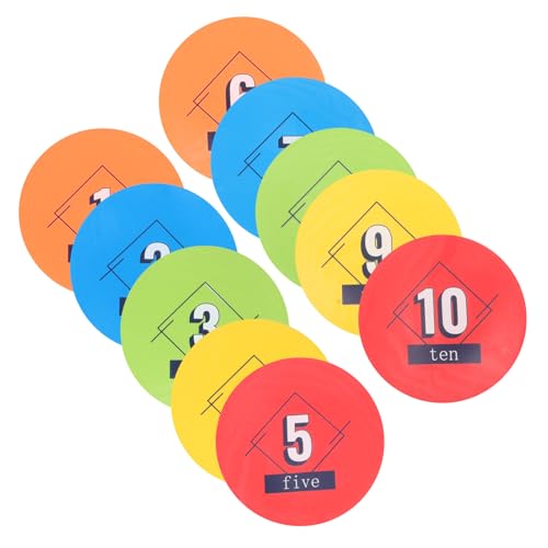 VANZACK Soccer Disk Markers Set 10pcs Numbered Discs Flat Disc Markers Soccer Practice Logo Training Pad