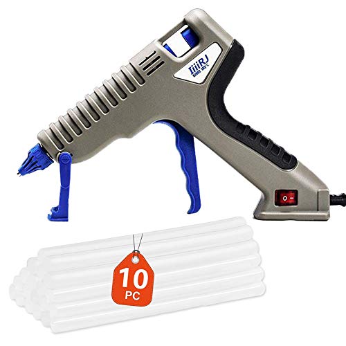 Hot Glue Gun,60W Dual Power High Temp Heavy Duty Melt Glue Gun Kit Patented Base Stand with 10 Pcs Premium Glue Sticks for Arts and Crafts,School,Home Quick Repairs,Christmas Decoration/Gifts