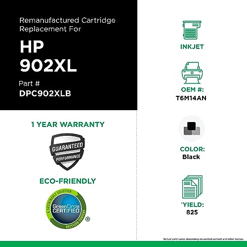 Dataproducts Brand Remanufactured Ink Cartridge Replacement For Hp 902Xl T6M14An Black, 825 #TOP2