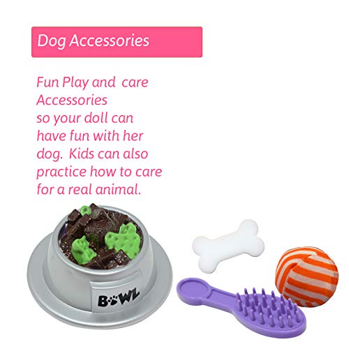 New York Doll Collection Plush Puppy Dog Accessories Toy Play Set For Kids, Pretend Dog Toy Playset Includes Bed, Carrier, Toy Dog Collar & More, Pet Toy Fits 18 Inch Dolls, For Girls 3-8 Years Old #TOP3