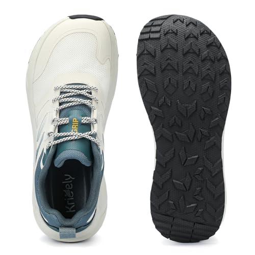 Kricely Men's Road Running Shoes Wide Toe Box Shoes for Men Zero Drop Walking Sneakers Breathable Cross Training Shoe for Gym Sport Beige Size 8.5 6