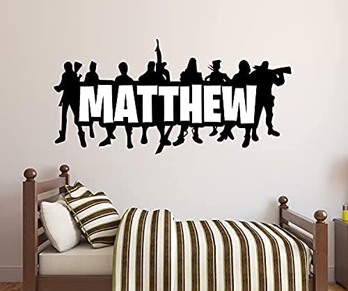 Gaming Name Wall Decal - Personalized Video Games Custom Name Vinyl Sticker Gamer Wall Decor Gamer Tag Wall Art Poster Wall Sign Sticker (60"W x 30"H)
