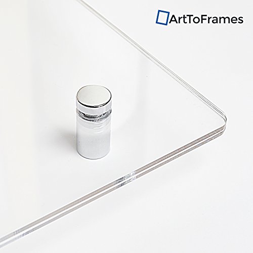 Image of ArtToFrames 19x25mm Polished Chrome Acrylic Standoff - 4 Pack with Screws and Anchors