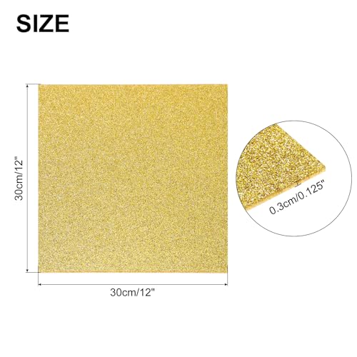 Image of MECCANIXITY 1Pcs Gold Glitter Acrylic Sheets 1 /8 inch Thickness 12 inch x 12 inch Glossy PMMA Fluorescent Plastic Sheets Extruded Translucent Blanks for DIY Art Crafting Laser Cutting & Engraving