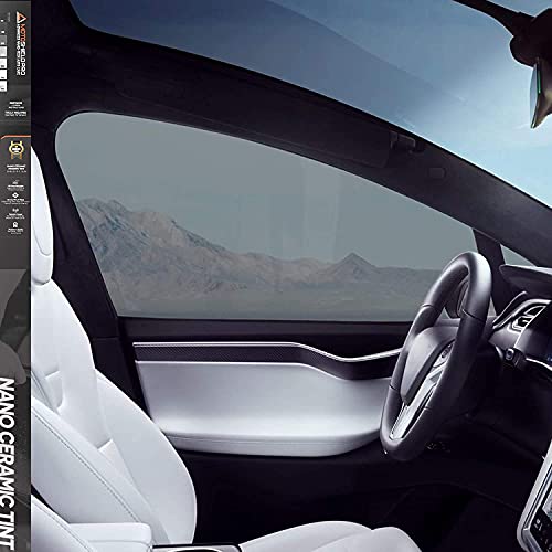 Image of MotoShield Pro Ceramic Tint Film [Blocks Up to 99% of UV /IRR Rays] 20 Inches x 10 Feet - Window Tint Film Roll (5%) Limo Tint
