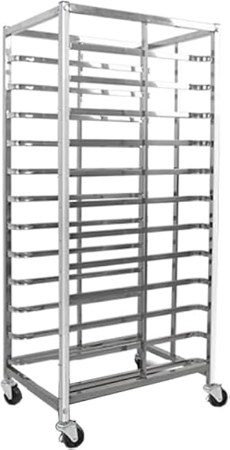 12-Tier Stainless Steel Bakery Bun Pan Rack with Wheels, Heavy Duty Cooling & Storage Cart for Commercial Kitchens ()-OtFj3FjO