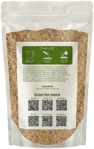 Old Cobblers Farm™ Wicked Tuff Turf Creeping Red Fescue (Grasses) - Fine-Textured Grass Seed for Cool Season Lawns, Parks & Landscapes (5 lbs | 10 lbs | 15 lbs | 20 lbs) (20lbs)