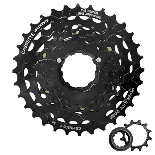Relwears Bike Cassette 7 Speed CS-HG200 Bike Sprocket 12-32T for Mountain Bike Folding Bike Black