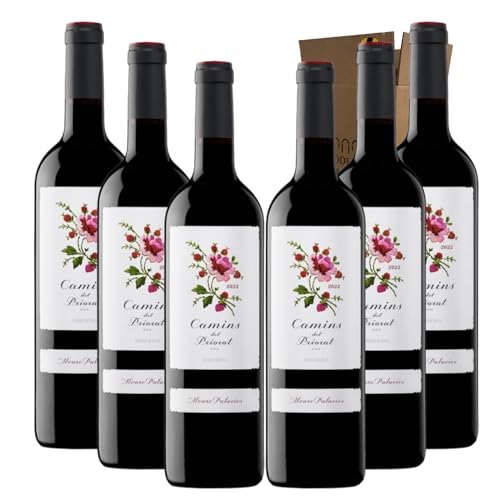 Camins del Priorat - Ideal para Maridar con Carne y Comida Mediterránea - Pack 6 Botellas 75cl