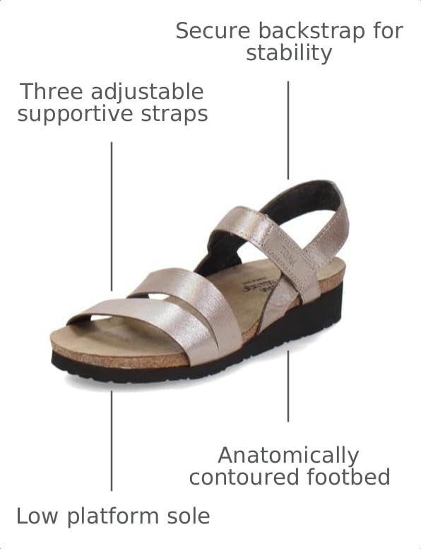 Image of NAOT Kayla Women's Sandals - Supportive 3-Strap Design with Backstrap, Cork & Latex Footbed - Arch Support - Travel-Friendly Comfortable Walking Sandals for All-Day Wear
